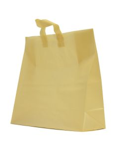 Chamois Frosted Shoppers with Loop Handles, 17" x 7" x 18" x 7"