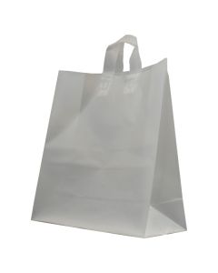 Clear Frosted Shoppers with Loop Handles, 17" x 7" x 18" x 7"