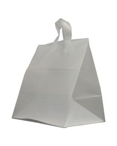 Clear Frosted Shoppers with Loop Handles, 14" x 10" x 15" x 10"