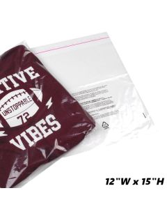 Resealable Clear Poly Bags with Suffocation Warning, 12" x 15"
