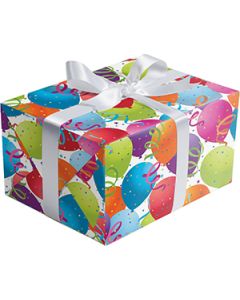 Celebration Gift Wrap, Balloon White  