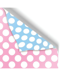 Pastel Pink & Pastel Blue, Double Sided Gift Wrap, 24" x 417'