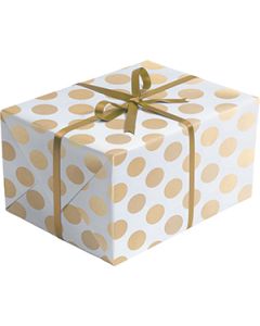 Double Sided Gift Wrap, Gold &amp; Silver Dots, 30&quot; x 833&#039;