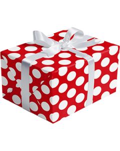 Double Sided Gift Wrap, Red Dot & Stripes