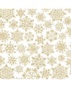 Sparkleflake Gold White, Snowflake Gift Wrap, 24" x 208'