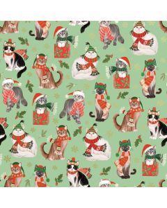 Frolicking Felines, 30" x 417', Holiday Animal Gift Wrap