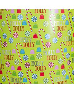 Holly Jolly Holiday Candy, 24" x 417', Candy Gift Wrap