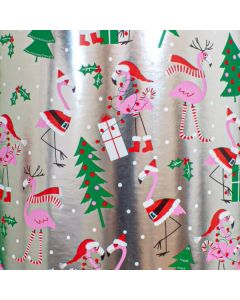 Mingling Flamingos, 30" x 417', Holiday Animal Gift Wrap