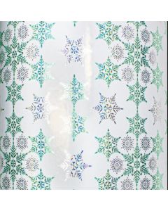 Crystal Clear Mint, 30" x 833', Snowflake Gift Wrap