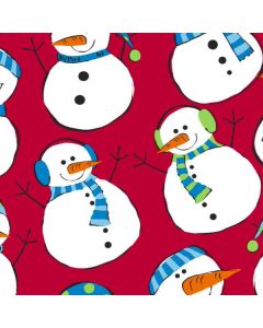 Red Tossed Snowmen, 26" x 833', Snowman Gift Wrap