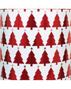 Red Trees on White , Mistletoe Gift Wrap