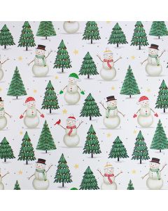 Snowmen & Trees, 26" x 833', Snowman Gift Wrap