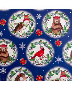 Winter Wildlife, 26" x 417', Holiday Animal Gift Wrap
