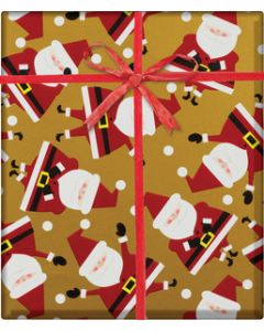 Christmas Giftwrap, Dancing Santa Gold Collection, 10' x 30"