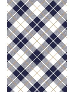 Navy/Gold Plaid, Masculine Gift Wrap, 24" x 833'