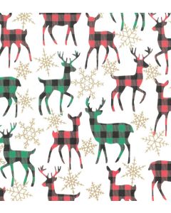 Plaid Deer, Animal Gift Wrap