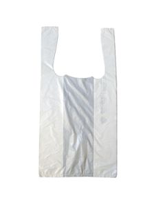 White T-Shirt Bags, 7" x 5" x 15"