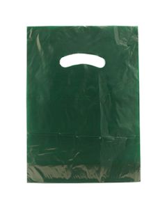 Dark Green, Gloss Christmas Plastic Merchandise Bags, 9" x 12"