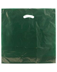 Dark Green, Gloss Christmas Plastic Merchandise Bags, 18" x 18" + 4"