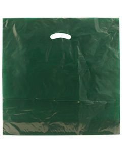 Dark Green, Gloss Christmas Plastic Merchandise Bags, 20" x 20" + 5"
