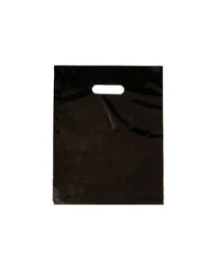 Black, Medium Gloss Heavy Duty Merchandise Bags, 9" x 12"