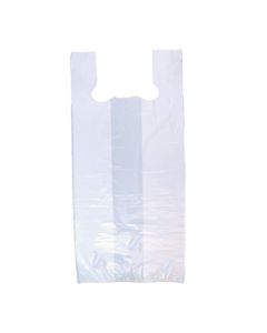 White T-Shirt Bags, 18" x 8" x 30"