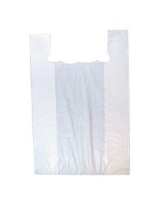 White T-Shirt Bags, 20" x 10" x 30"