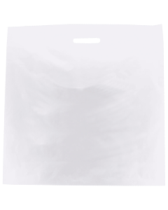 White, Large Patch Handle Plastic Merchandise Bags