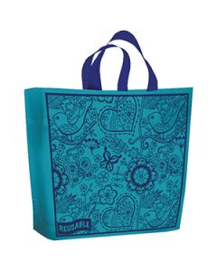 Peace N Love' Printed Plastic Holiday Bags, 16" x 15" + 6"
