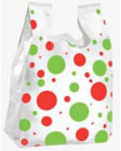 Holiday Dots, Printed Plastic Holiday Bags, 12" x 7" x 22"