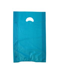 Teal, Plastic Merchandise Bags, 12" x 3" x 18"