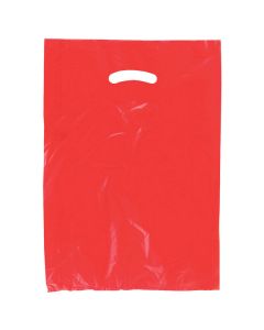 Red, Plastic Merchandise Bags, 12" x 3" x 18"