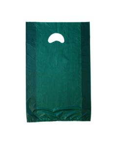 Dark Green, Plastic Merchandise Bags, 12" x 3" x 18"