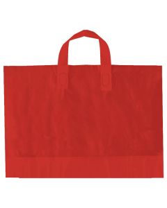 Red, AmeriTote HD Plastic Shopping Bags, 12" x 10" + 4"