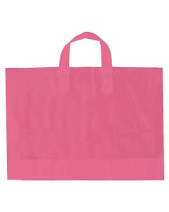 Pink, AmeriTote HD Plastic Shopping Bags, 12" x 10" + 4"