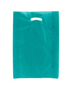 Teal, Plastic Merchandise Bags, 13" x 3" x 21"