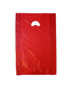 Red, Plastic Merchandise Bags, 13" x 3" x 21"