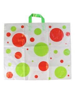 Dots, Printed Plastic Holiday Bags, 22" x 18" + 8"