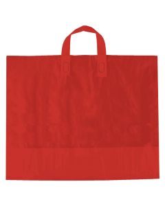 Red, AmeriTote HD Plastic Shopping Bags, 16" x 15" + 6"