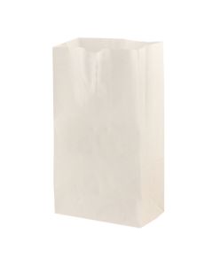 Fast Food Bag, White Kraft, 5"L x 3-1/8"W x 9-5/8"H