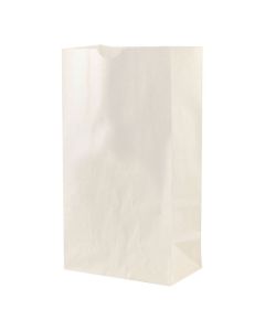 Fast Food Bag, White Kraft, 6"L x 3-5/8"W x 11-1/16"H
