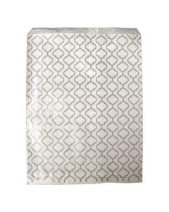 Paper Merchandise Bags, Trellis Silver Design