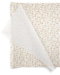Gold Stars on White, Patterns Tissue Paper