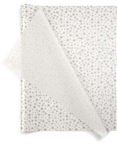 Silver Stars on White, Patterns Tissue Paper