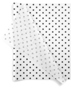 Black Dots on White, Printed Tissue Paper