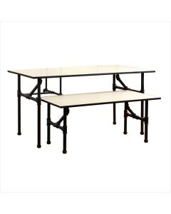 5' Matte Black, Large Nesting Merchandising Table with Top