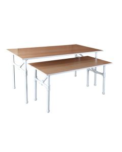 5' Matte White, Large Nesting Merchandising Table with Top