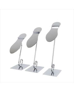 8" high Chrome, Metal Shoe Display