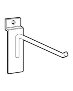 6" White, Heavy duty slatwall hook with 90 deg. Tip