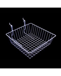 White Multi Wire Baskets, 12" x 12" x 4"